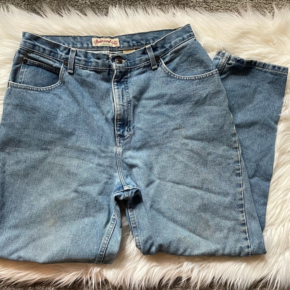 Vintage Light Wash Baggy Straight Leg Jeans